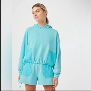 Outdoor Voices Oversized BeachTree Hoodie Pullover in Capri Blue